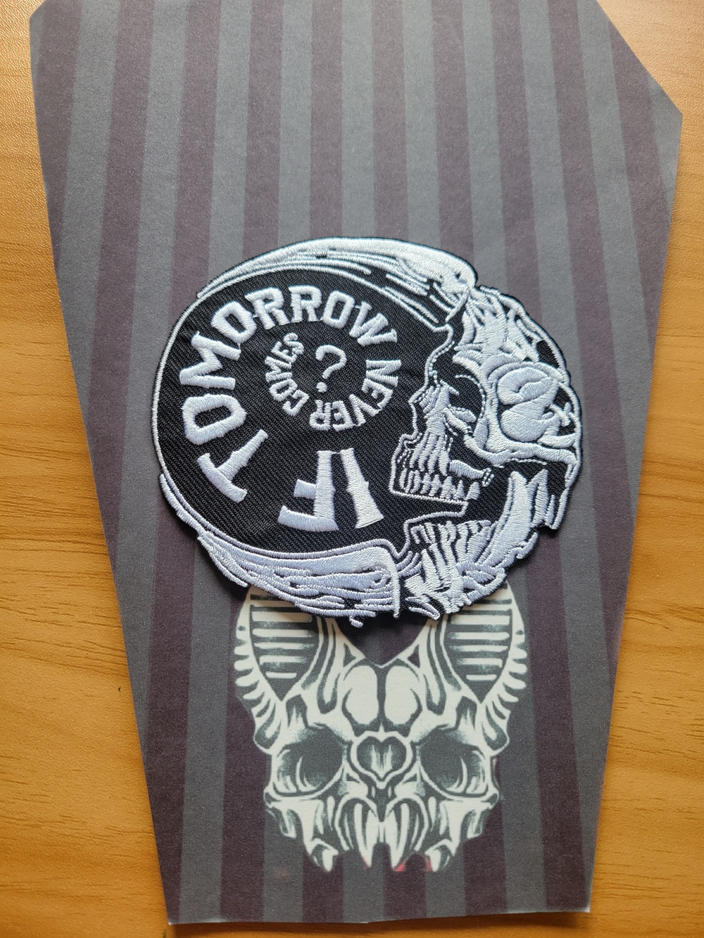 💀NEW💀 Hand Crafted Black & White Skull Iron On  Patch
